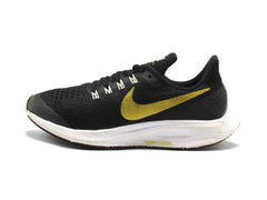 Nike Girls Air Zoom Pegasus 35 Black Metallic Gold White