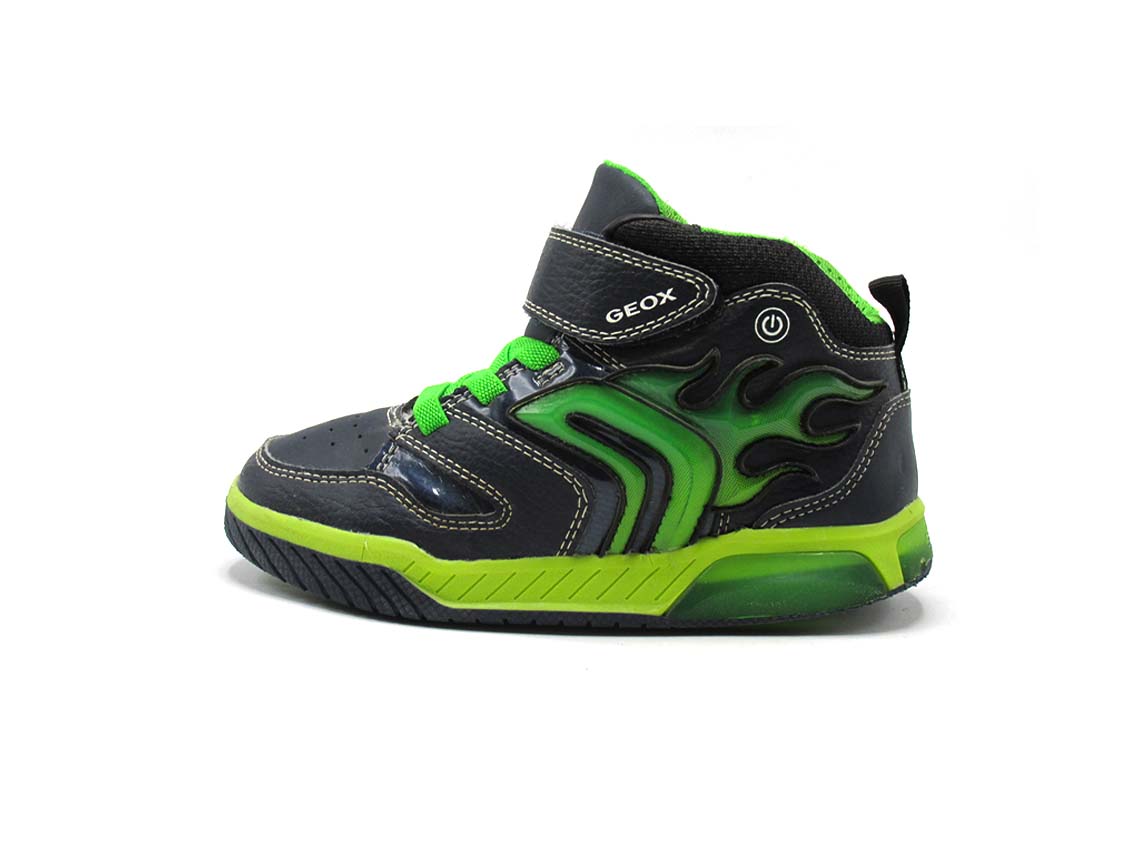 Geox Black Inek Flame Light Up Hi Top Trainers