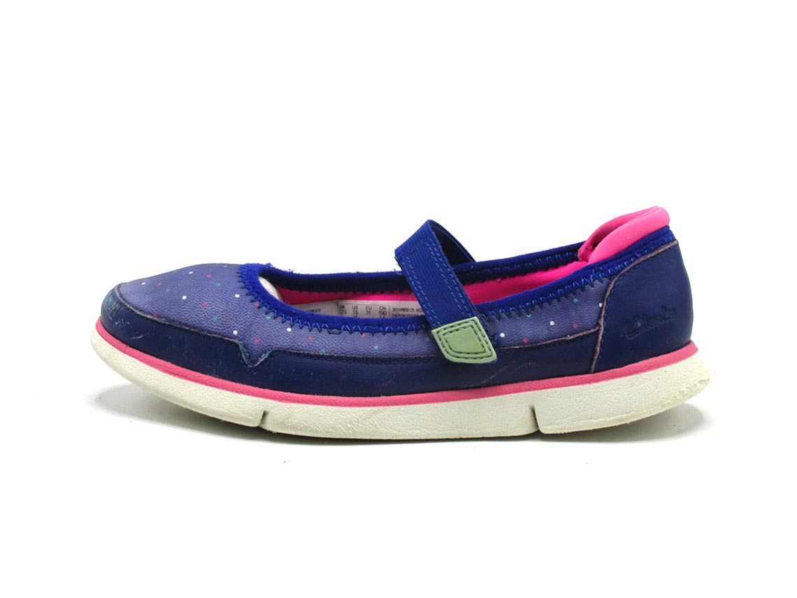 Girls Clarks Lightweight Casual Shoes Tri Bitsey Blue