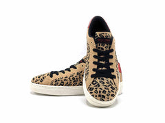 Skechers Women's Goldie-Leopard Engineered Knit Lace Up Sneaker