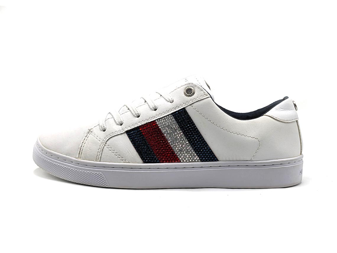 Tommy Hilfiger Crystal Leather Casual White Trainers