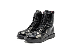 Tommy Hilfiger Bootie Seven Black Glittered Faux Patent Ankle Boots