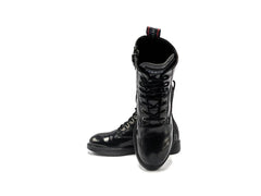 Tommy Hilfiger Bootie Seven Black Glittered Faux Patent Ankle Boots