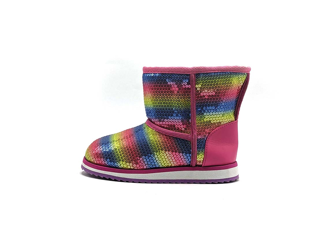 girls rainbow sequin boots