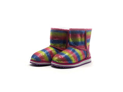 girls rainbow sequin boots