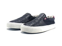 Superdry Leather Canvas Black Slip On Sneakers