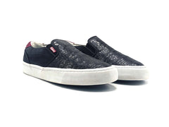 Superdry Leather Canvas Black Slip On Sneakers