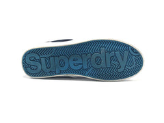 Superdry Leather Canvas Black Slip On Sneakers