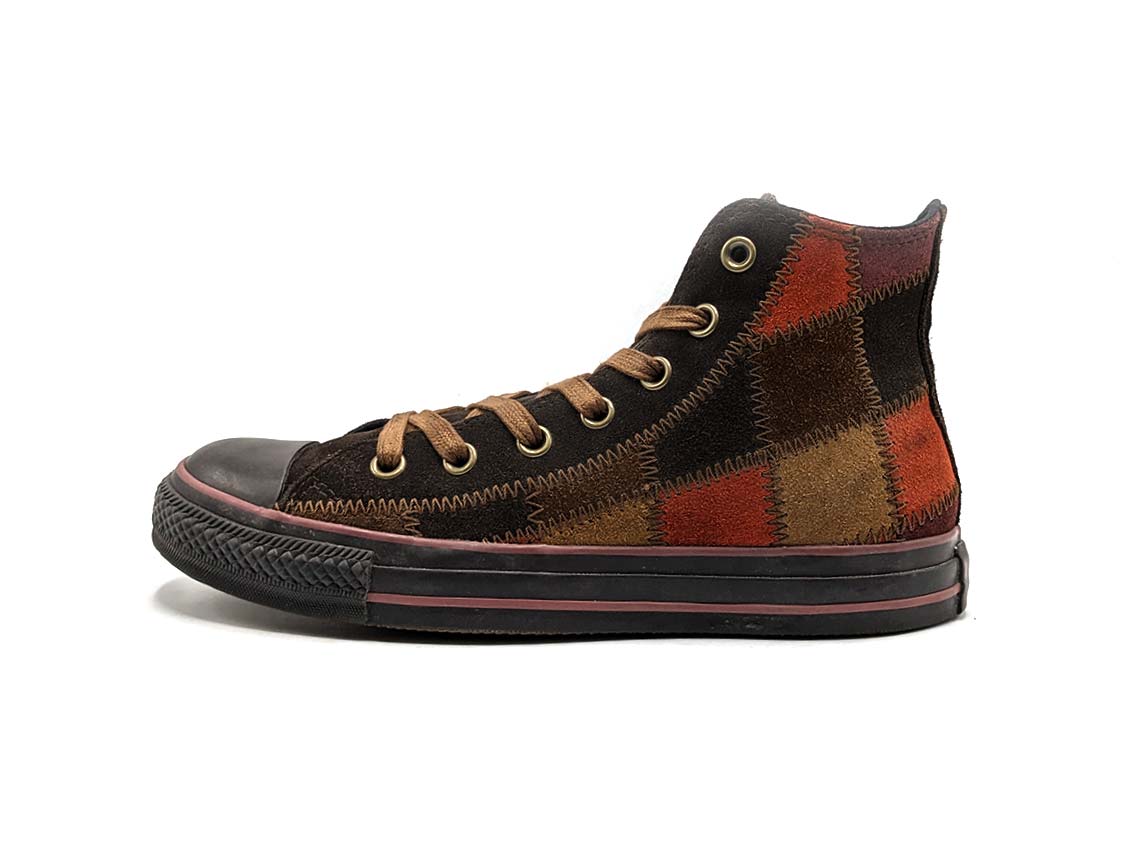 Converse Women Multicolor Brown Suede Patchwork Chucks High Athletic