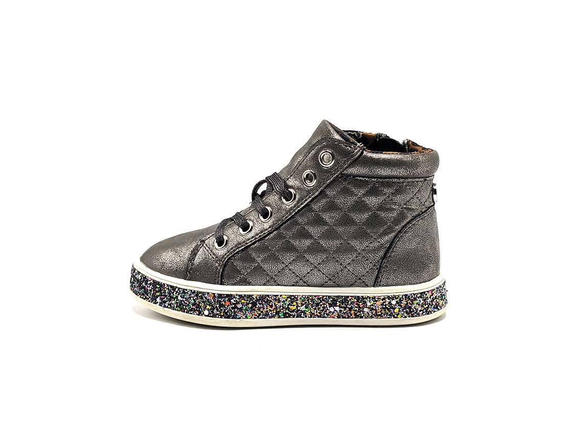 Steve Madden Silver Metallic JCarlson Side Zip High Top Sneaker Glitter