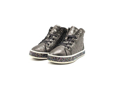 Steve Madden Silver Metallic JCarlson Side Zip High Top Sneaker Glitter