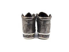 Steve Madden Silver Metallic JCarlson Side Zip High Top Sneaker Glitter