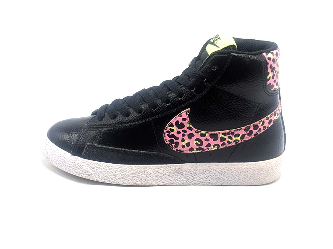 Nike Blazer Mid GS Black/Pink Rise-Barely Volt